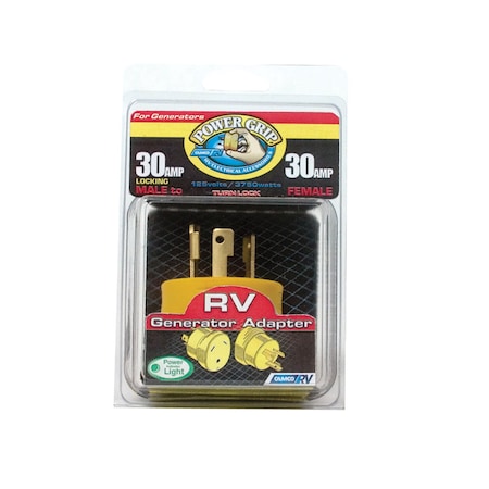 Camco Camco Power Grip 2.1 in. 30 amps RV Generator Adapter 30 AMP 1 pk 55333